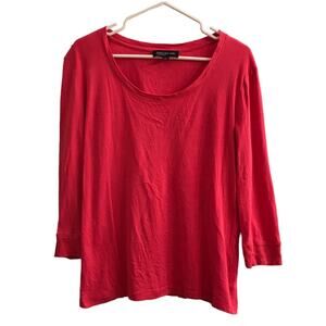 Jones New York Signature Pink 3/4 sleeve scoop neck sweater size Large